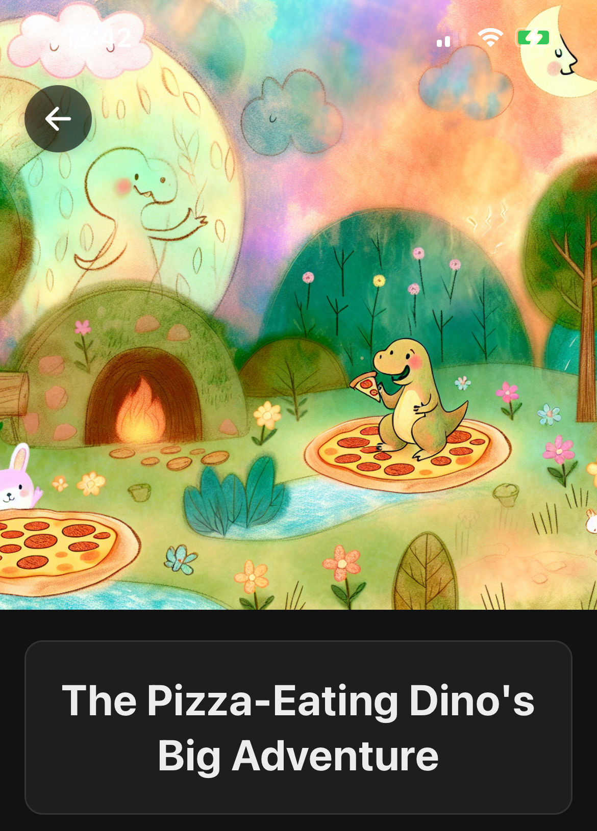 Pizza Eating Dino story background