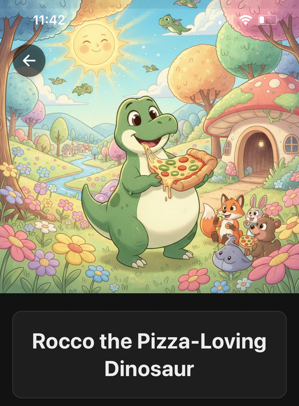 Pizza Eating Dino story background